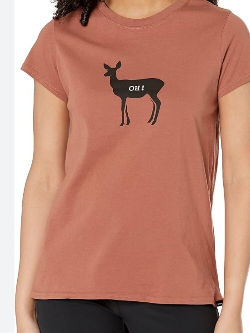 prAna Womens Women's Journeyman TeeYoga Shirt Deer Logo Short Sleeve Small